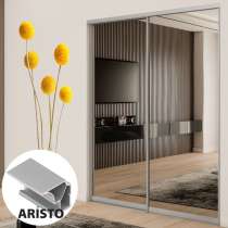 Дверь-купе ARISTO FLAT, зеркало, профиль хром матовый, в Иркутске
