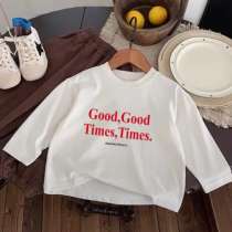 Детский лонгслив с надписью Good, Good Times, белый, в Казани