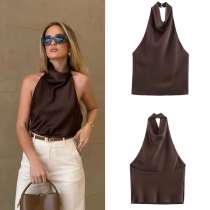 Топ с открытой спиной, кирпично коричневого цвета, в г.Алматы