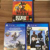 3 игры, для PS4: UFC4, Red Dead Redemption 2, Horizon, в Томске