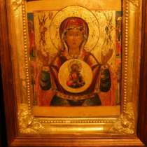 Образ Матери Божьей ЗНАМЕНИЕ в киоте, Россия, сер. XIX века, в Санкт-Петербурге
