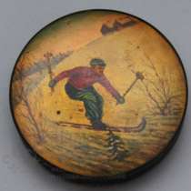 Шкатулка "Лыжник",  с.Федоскин, в Москве