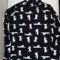 Водолазка футболка CUBBY черная с кошками 152 размер, в Москве