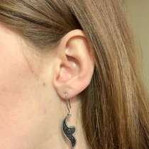 СЕРЕЖКИ серебряные. Клеймо звезда 875. РЕТРО. 1988 г, в Москве