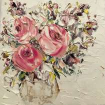 Картина маслом. Цветы мастихином, в Москве