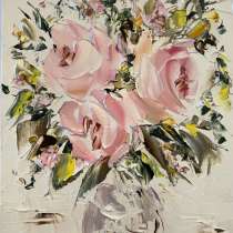 Картина маслом Цветы мастихином, в Москве