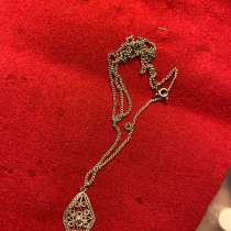 Серебряный кулон «Ажурный ромб» на цепочке, филигрань. СССР, в Москве