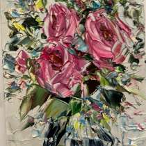 Картина маслом. Цветы мастихином, в Москве