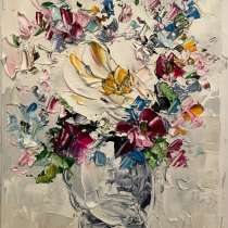 Картина маслом. Цветы мастихином, в Москве