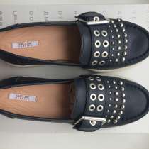 Лоферы туфли новые Geox Италия 35 36 37 размер кожа синие мы, в Москве