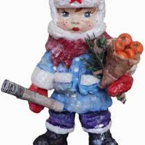 Ватная новогодняя игрушка. Вата, полимерная глина.12см, в г.Ереван