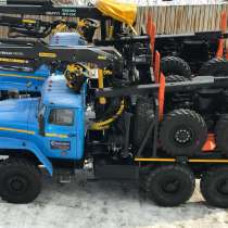 Лесовозы Урал 55571, с манипуляторами и прицепами Завод, в Красноярске