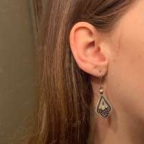 Серьги Кубачи. Серебро 875. Звезда. Чернение. СССР. ВИНТАЖ, в Москве