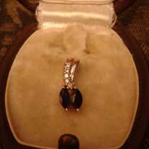 Золотая подвеска 585 пробы с сапфирами и бриллиантами, в Москве