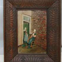 Картина старинная в резной рамке (X761), в Москве