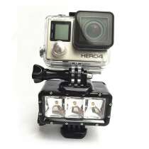 Фонарь для GoPro светодиодный водонепроницаемый, в Новосибирске