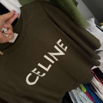 Celine Paris футболка оверсайз хаки, оригинал, в Москве